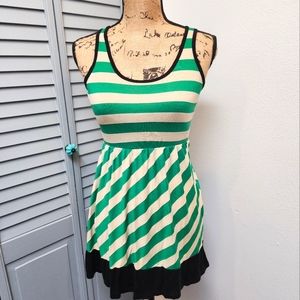 MilliBon green and beige dress